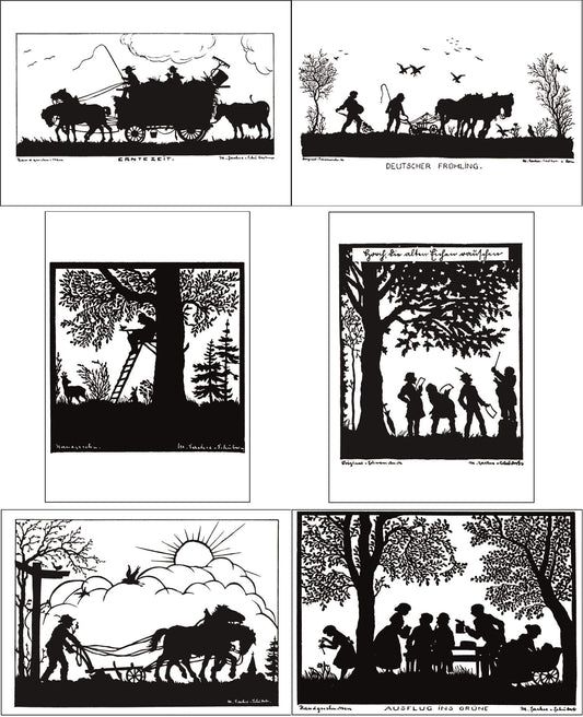 Série de 6 cartes postales Volksleben de Martha Sachse-Schubert (1890-?)