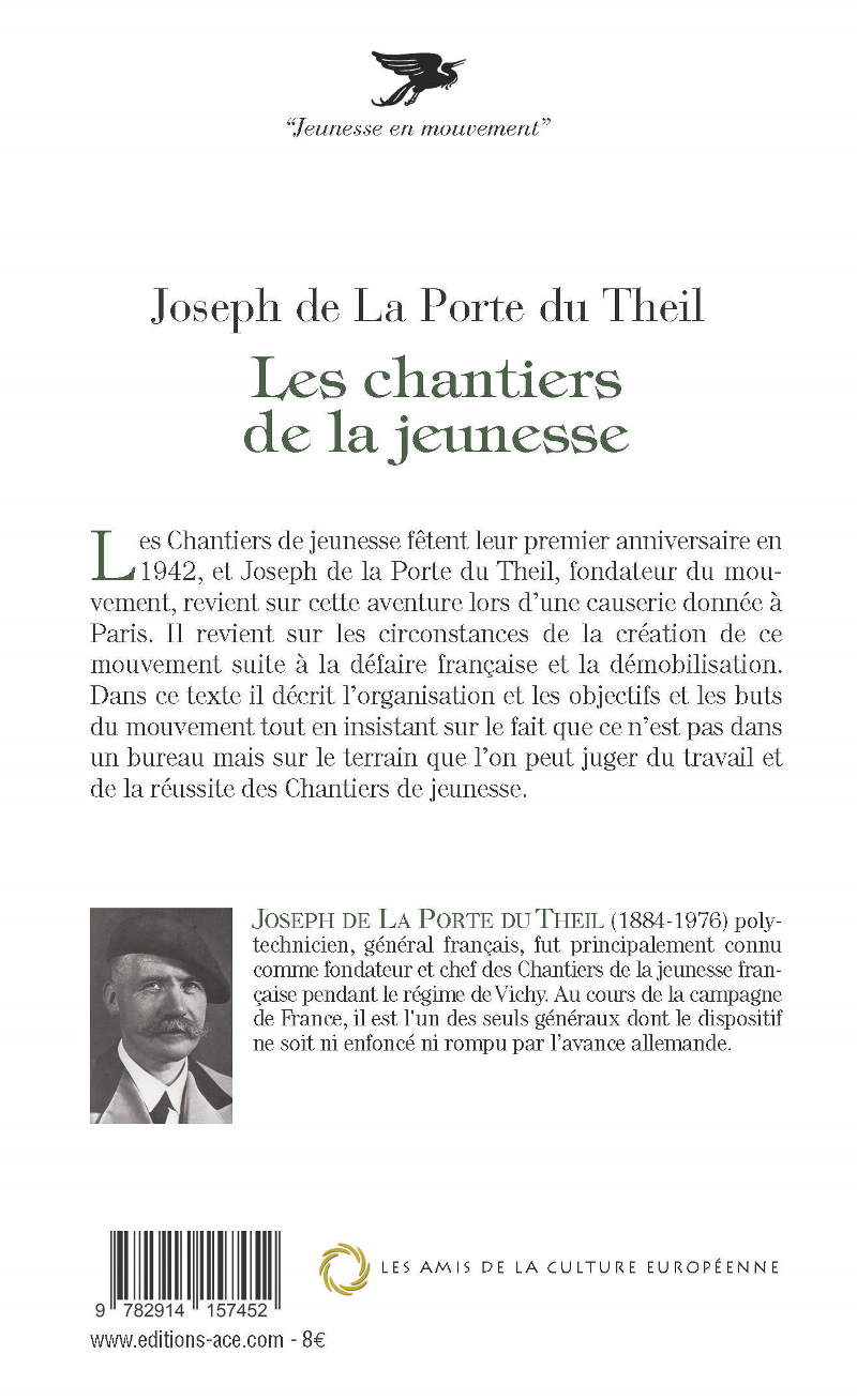 Les chantiers de la jeunesse – Joseph de la Porte du Theil - Editions ACE