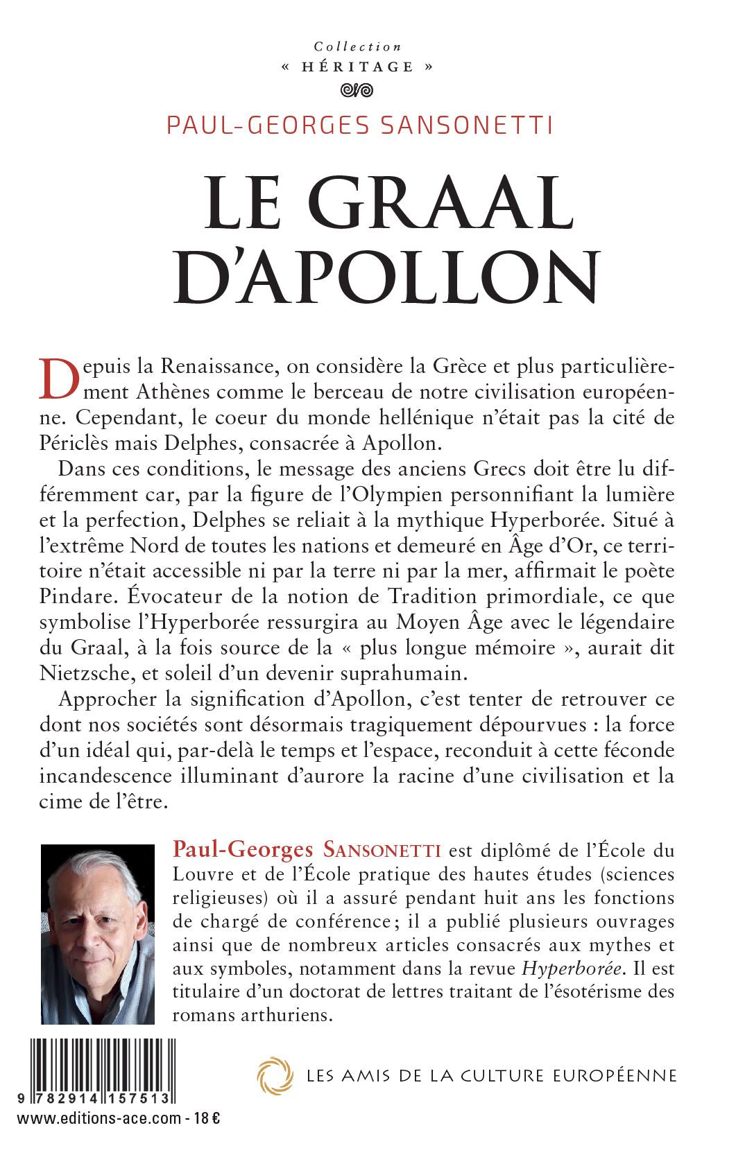 Le graal d’Apollon – Paul-Georges Sansonetti
