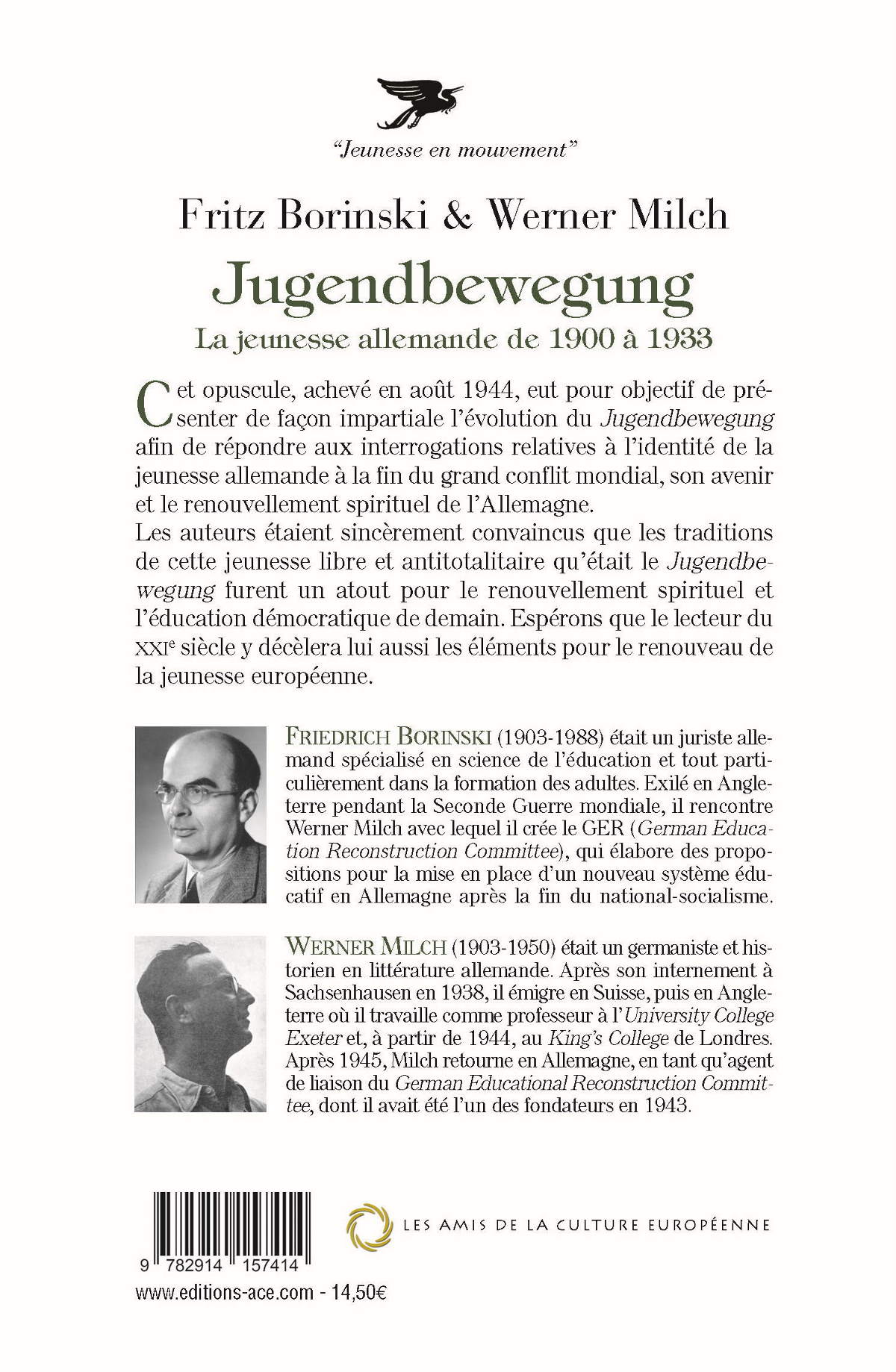 Jugendbewegung – La jeunesse allemande de 1900 à 1933 – Werner Milch / Fritz Borinski - Editions ACE