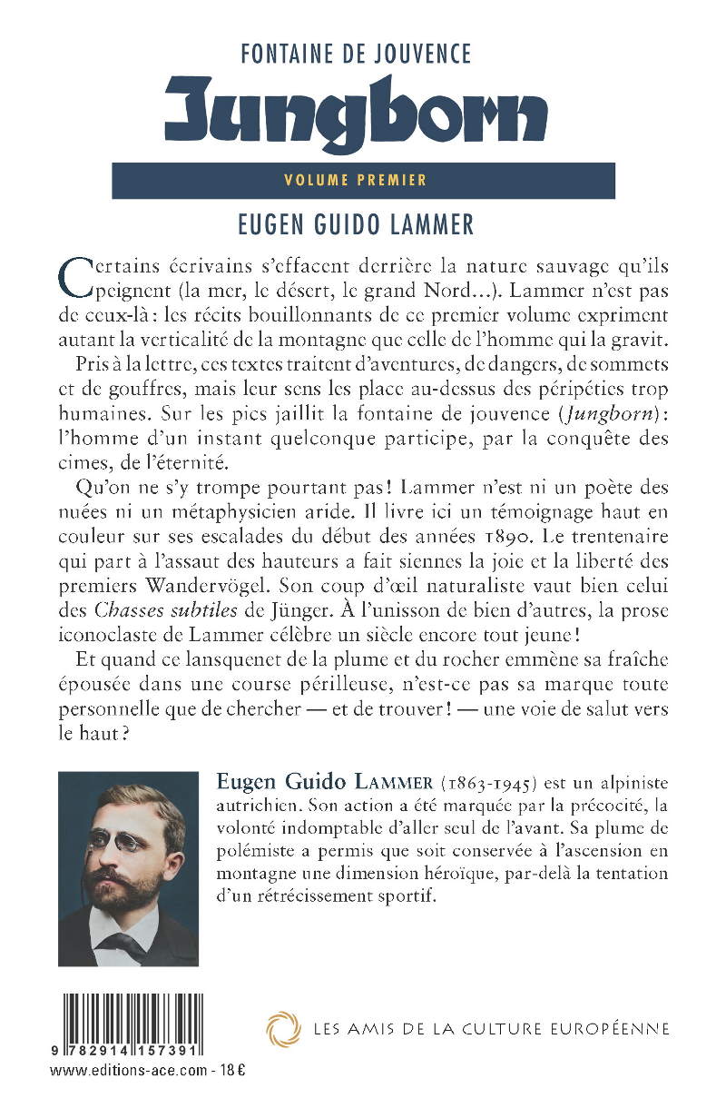 Jungborn – Fontaine de Jouvence Volume 1 – Eugen Guido Lammer - Editions ACE