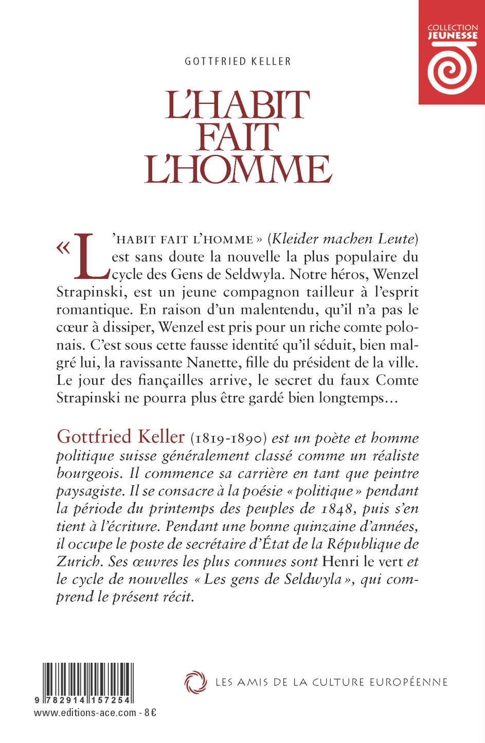 L’habit fait l’homme – Gottfried Keller - Editions ACE