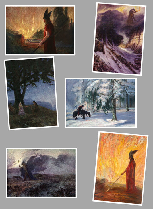 Série de 6 cartes postales – Hermann Hendrich (1854-1931)